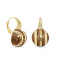 Lauren G. Adams Bamboo Stripe Earrings (Gold & Coco Brown)